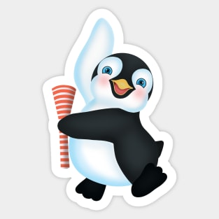 Penguin dancing in the new year Sticker